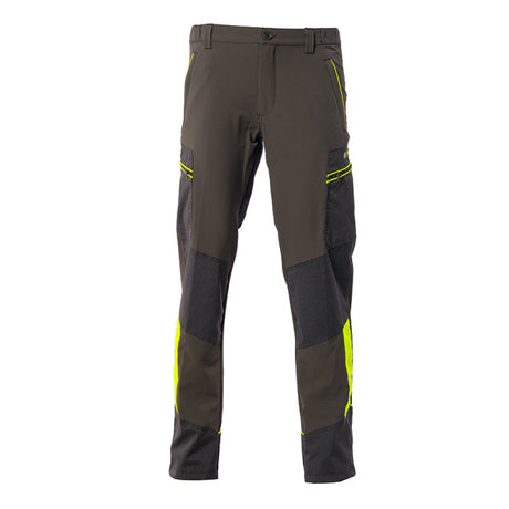 Pantalone - Rs Hunting T-107 Con Riporti Gialli Fluo In Tessuto Streck