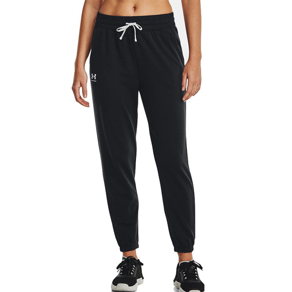 Pantalone - Under Armour Donna Jogger Rival Terry Black / White 001