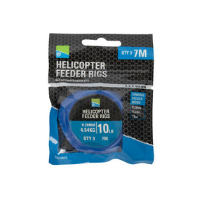 Preston - Terminali Pronti Helicopter Feeder Rigs 0.28Mm 4.54Kg 10Lb 7M (Qty 3)