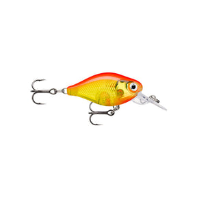 Rapala - X-Light Crank 03 Mid Runner Fncm-3 3.5Cm 1-1/4’ | 4G 1/8 Oz. Gold Fluorescent Red