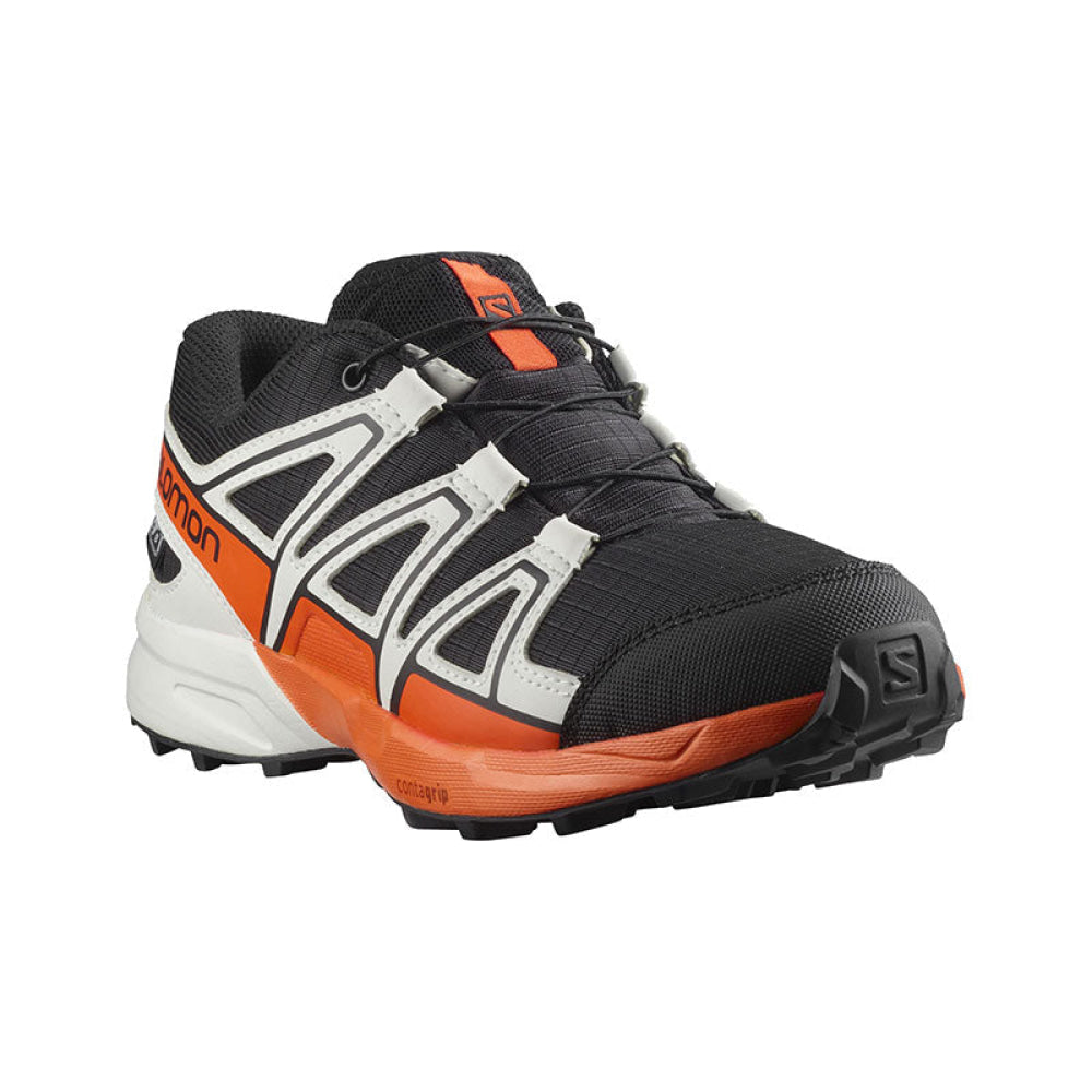 Salomon - Bimbo/A Speedcross Climasalomon™ Waterproof J Black/Lunar Rock/Cherry Tomato