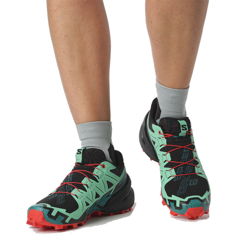 Salomon - Donna Speedcross 6 W Black / Biscay Green Fiery Red