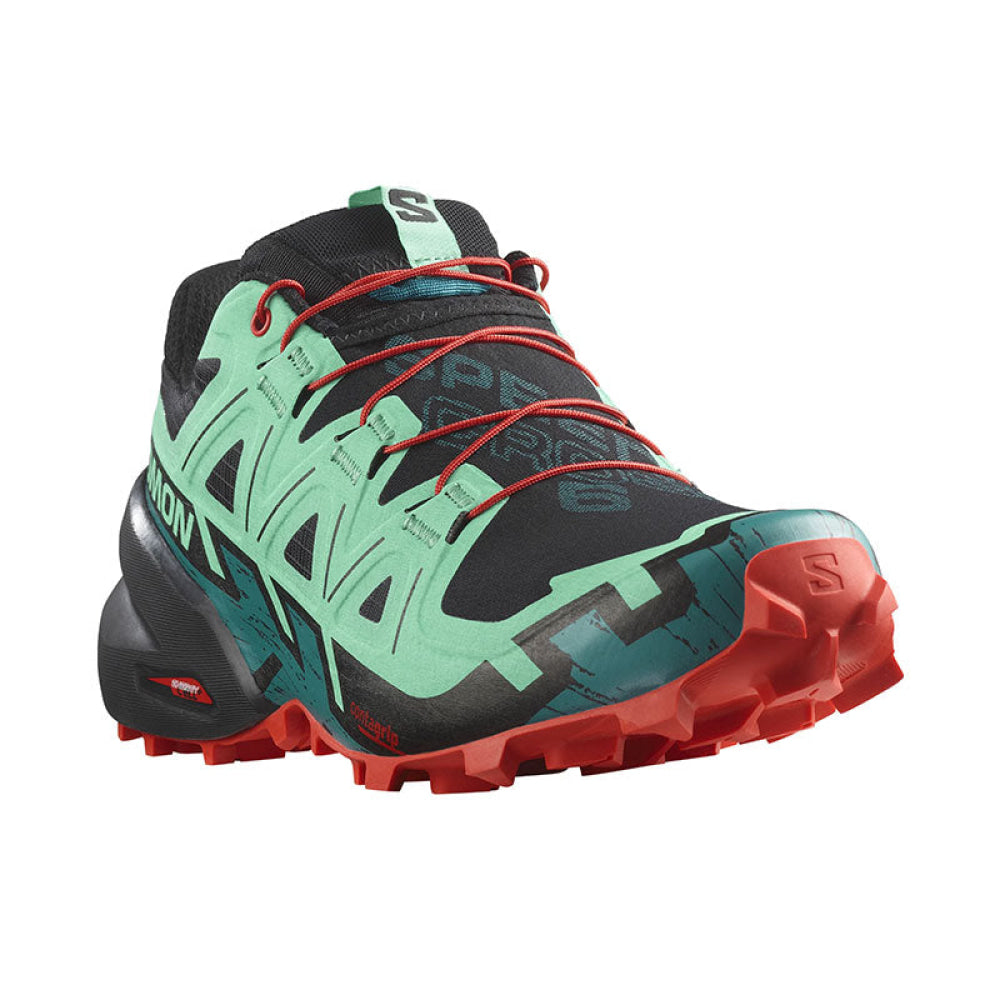 Salomon - Donna Speedcross 6 W Black / Biscay Green Fiery Red