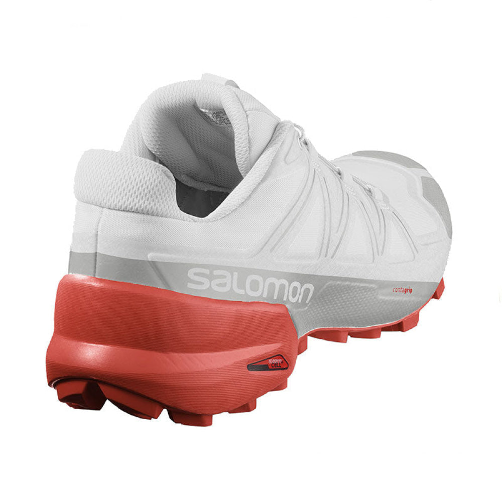 Salomon - Uomo Speedcross 5 White / Cherry Tomato