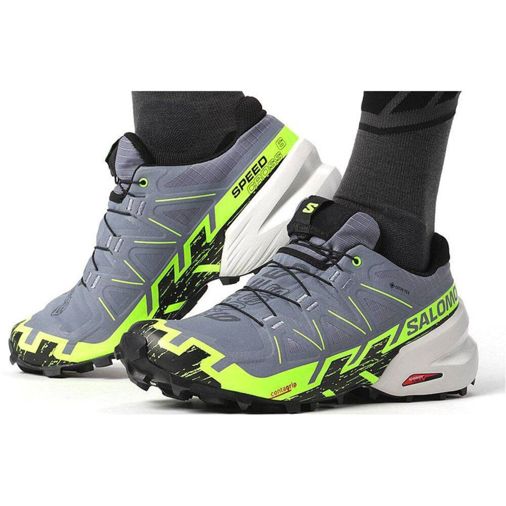 Salomon - Uomo Speedcross 6 Gtx Fint Stone/Green Gecko/Black