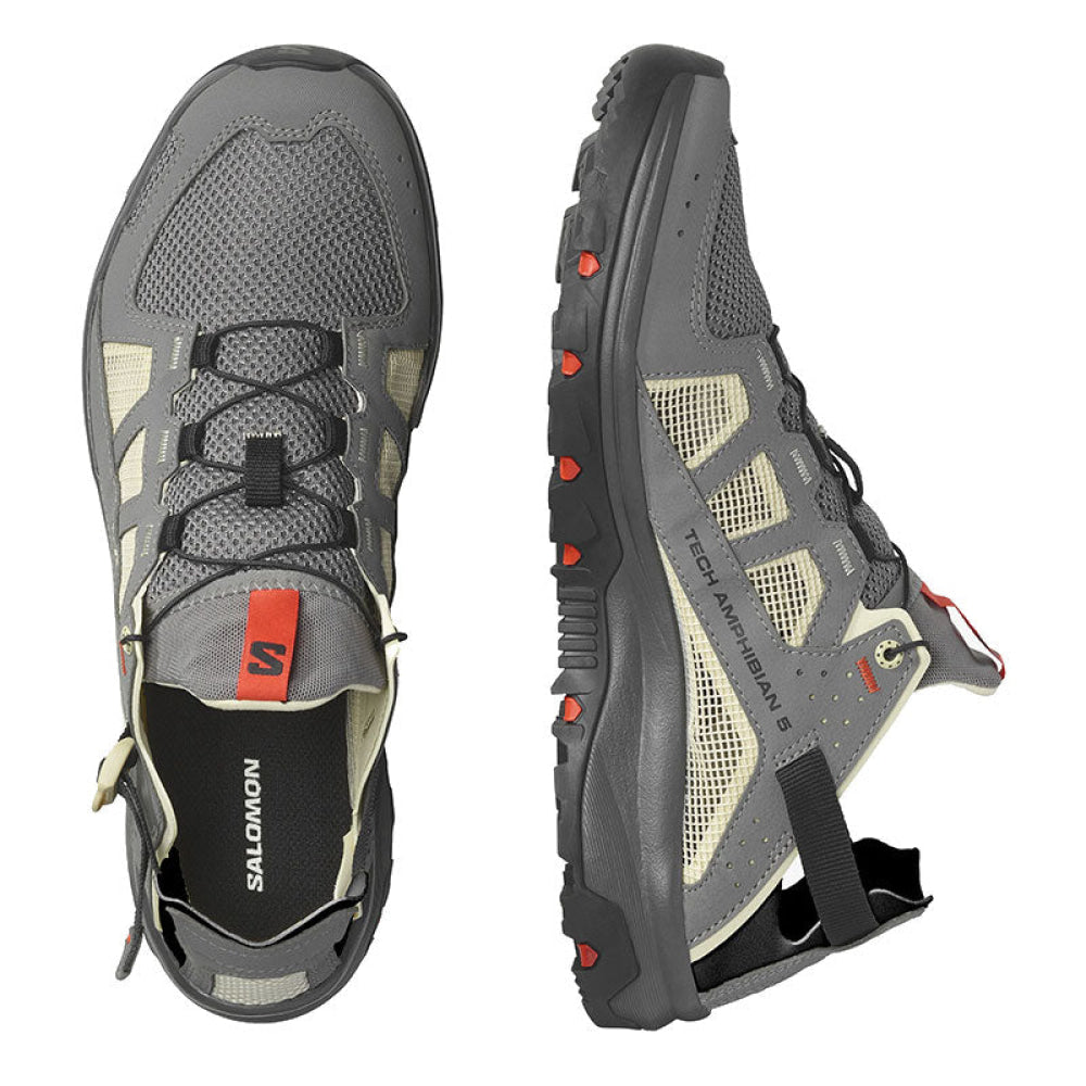 Salomon - Uomo Techamphibian 5 Pewter / Moth Fiery Red