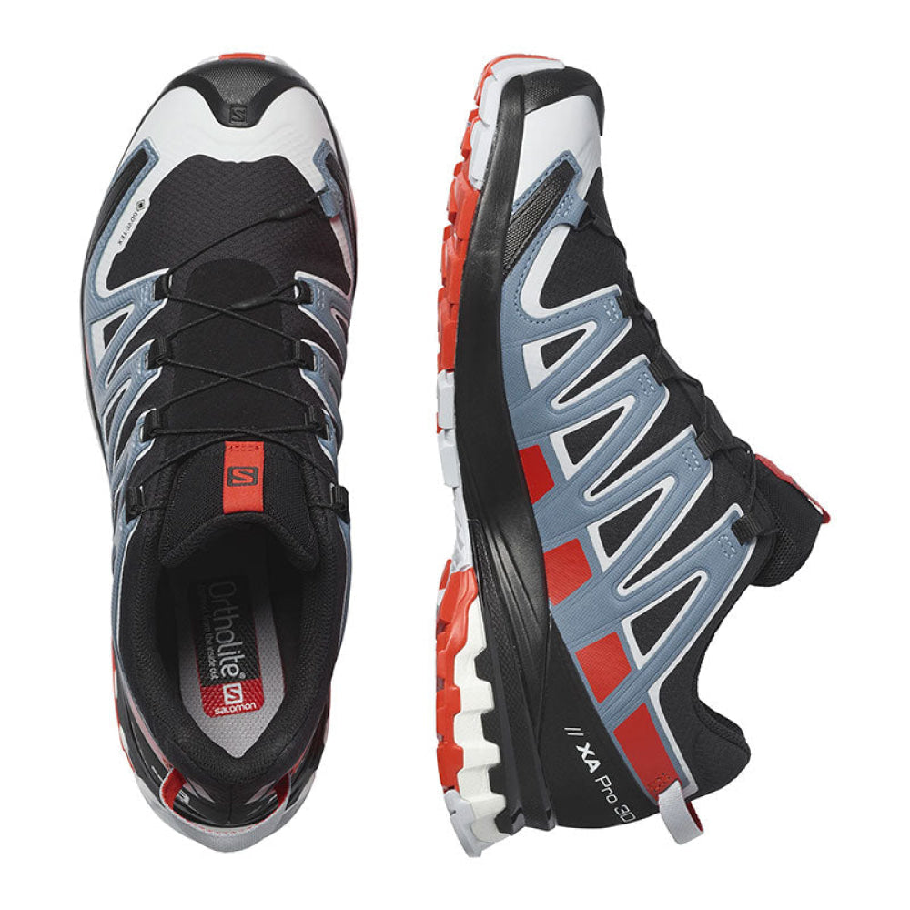 Salomon - Uomo Xa Pro 3D V8 Gtx Black / Fiery Red Faded Denim