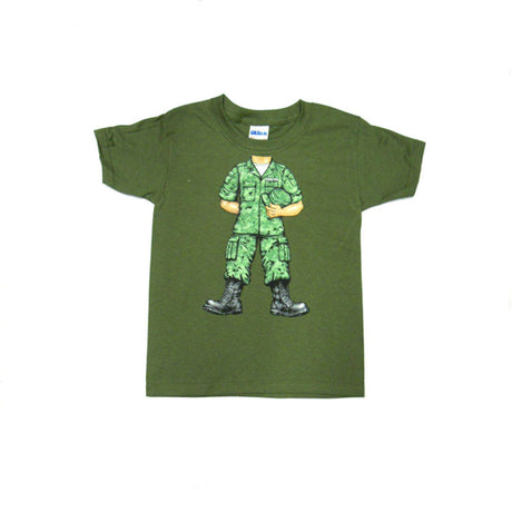 T-Shirt - Bambino Soldato Verde Xs 3/4 Anni