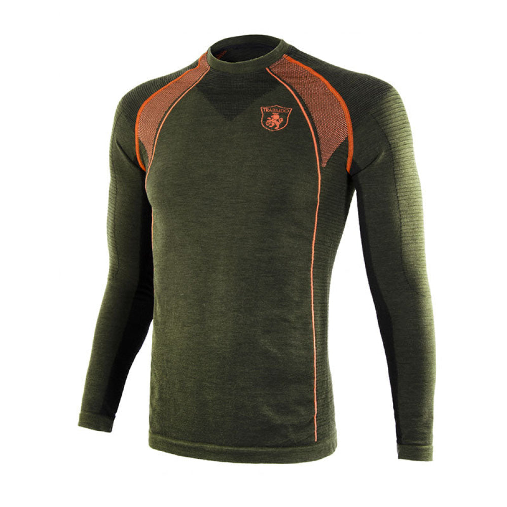 Trabaldo - Uomo Maglia Termica Lightwool M/L Verde/Arancio S/M