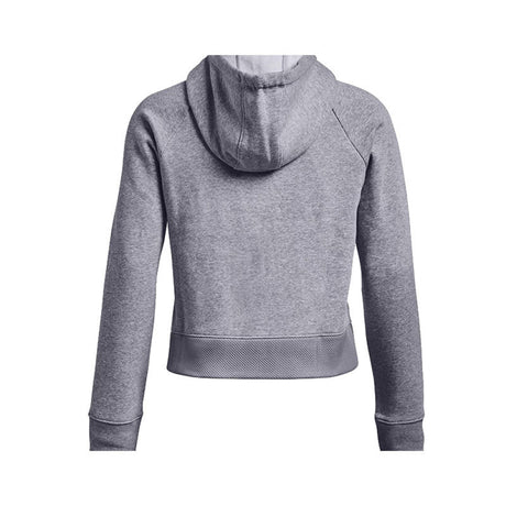 Under Armour - Donna Felpa Con Cappuccio Rival Fleece Mesh Ho Steel Medium Heather / Black 035