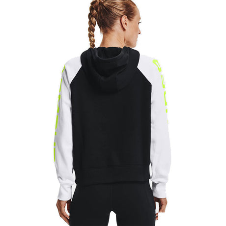 Under Armour - Donna Rival Fleece Cb Hoodie Black/White/Yellow