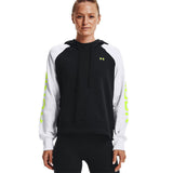 Under Armour - Donna Rival Fleece Cb Hoodie Black/White/Yellow