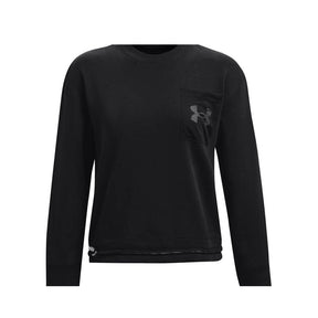 Under Armour - Donna Rival Fleece Mesh Crew Micro Pink / Black 685 Xs
