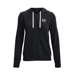 Under Armour - Donna Rivel Terry Fz Hoodie Black / White 001