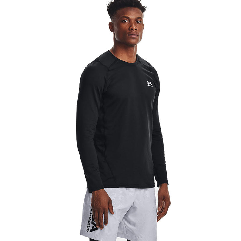 Under Armour - Uomo Coldgear® Fitted Crew Black / White 001
