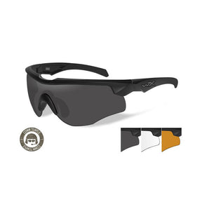 Wiley X - Occhiali Tattici A Protezione Balistica Mod. Rogue Comm Smoke Grey+Clear+Light Rust Lenses