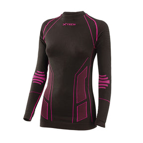 X Tech - Donna Maglia Dolomiti Nero-Fuxia Xxs/S