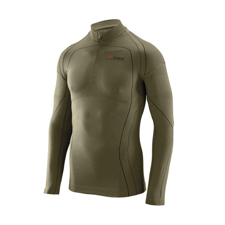 X Tech - Maglia Predator 3 Lupetto + Zip Verde L/Xl