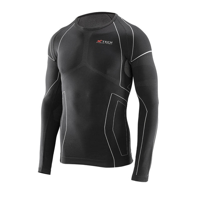 X Tech - Maglia Race 3 Manica Lunga Girocollo Nero S/M