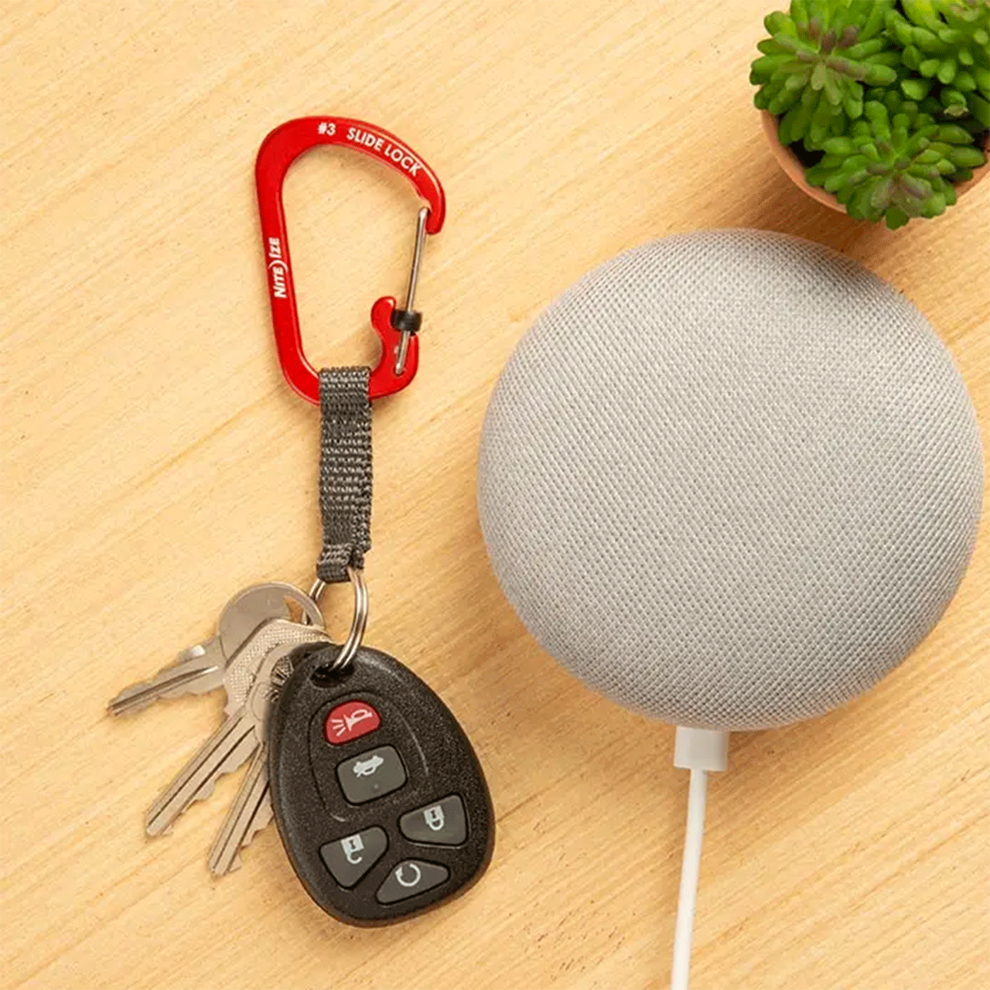 NITEIZE - PORTACHIAVI SLIDELOCK® KEY RING ALUMINUM Red