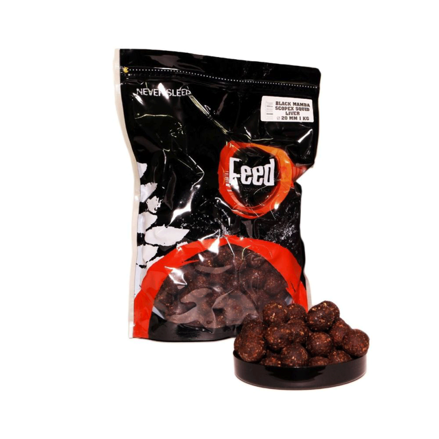 FEED UP - NEVER SLEEP BLACK MAMBA SCOPEX SQUID LIVER 20mm 1kg