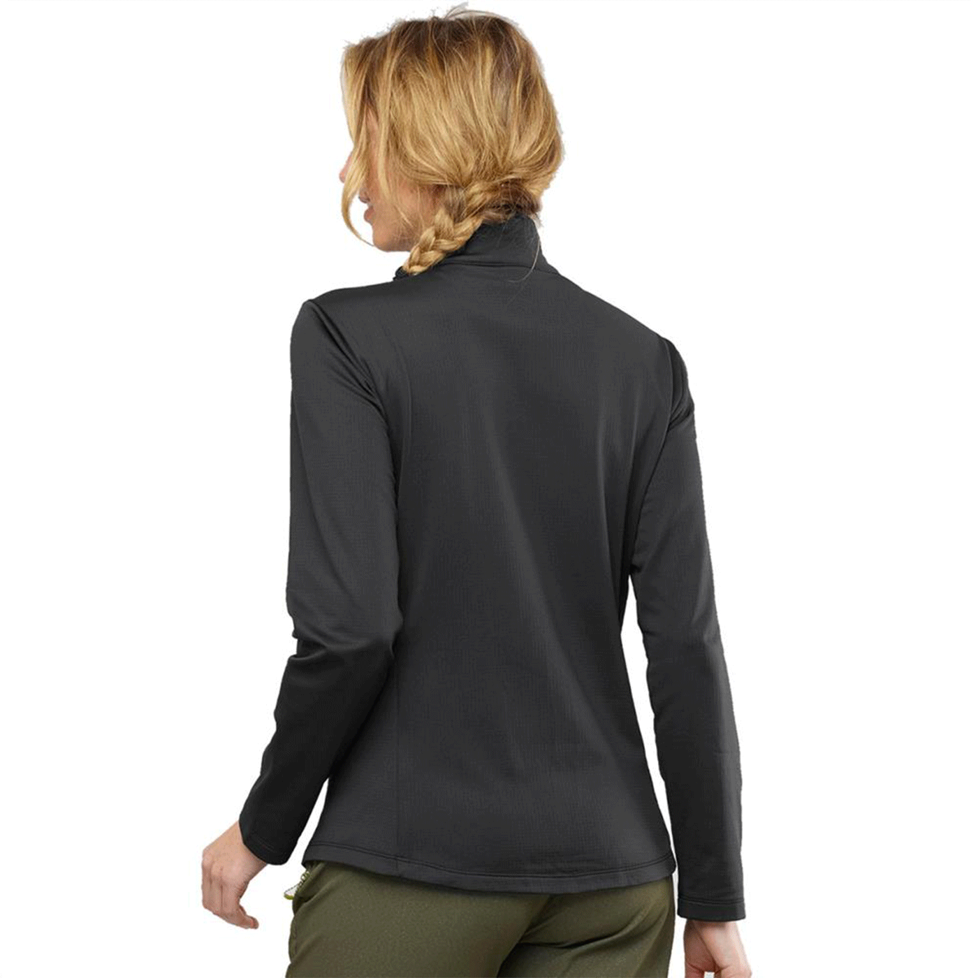 SWEATER FLEECE SALOMON WOMAN DISCOVERY LT FZ W Black MIDLAYER JACKET