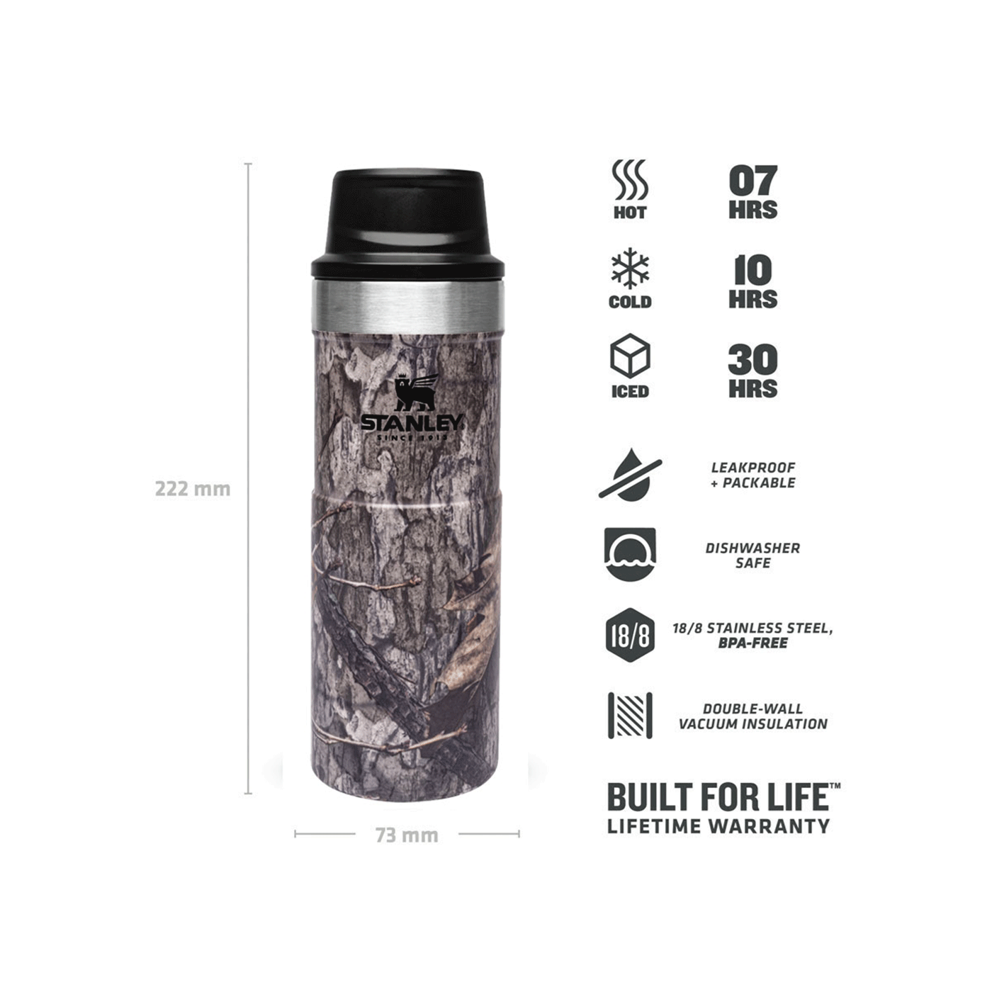 STANLEY - CLASSIC TRIGGER-ACTION TRAVEL MUG 16oz /470ml Country DNA Mossy Oak