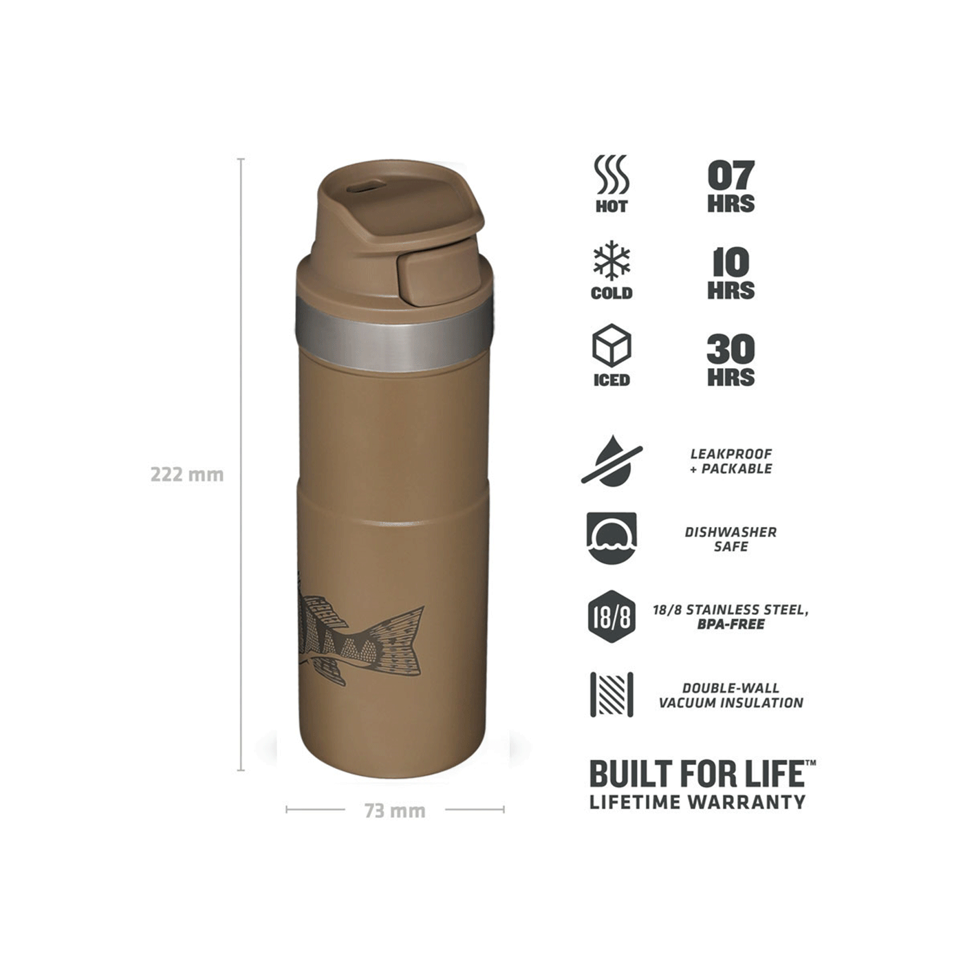 STANLEY - CLASSIC TRIGGER-ACTION TRAVEL MUG 16oz /470ml Peter Perch Tan