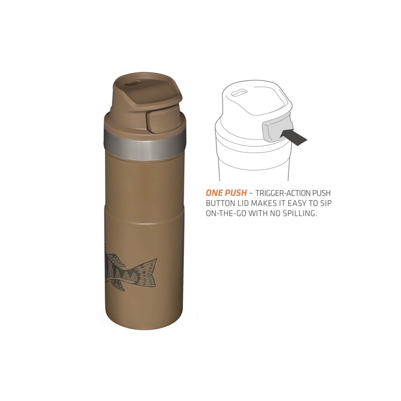 STANLEY - CLASSIC TRIGGER-ACTION TRAVEL MUG 16oz /470ml Peter Perch Tan